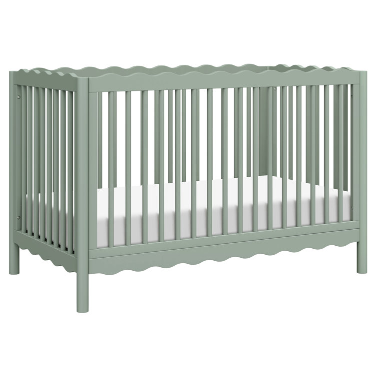 Light Sage Sustainable Pine Wood 4-in-1 Convertible Crib