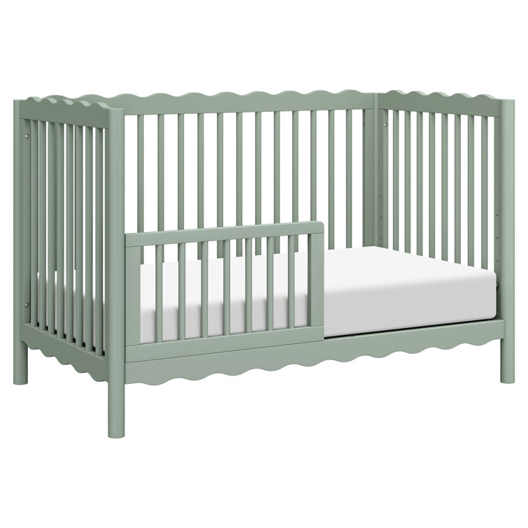 Light Sage Sustainable Pine Wood 4-in-1 Convertible Crib