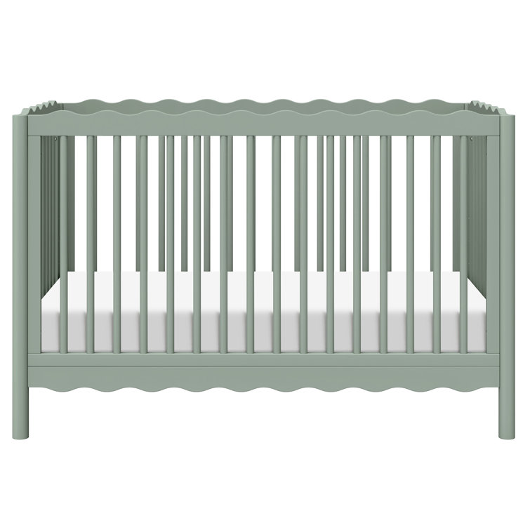 Light Sage Sustainable Pine Wood 4-in-1 Convertible Crib