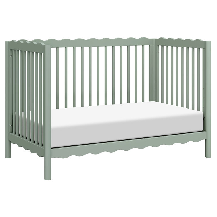 Light Sage Sustainable Pine Wood 4-in-1 Convertible Crib