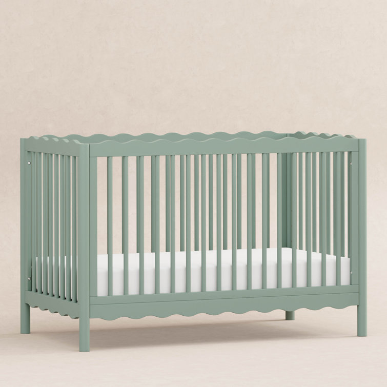 Light Sage Sustainable Pine Wood 4-in-1 Convertible Crib