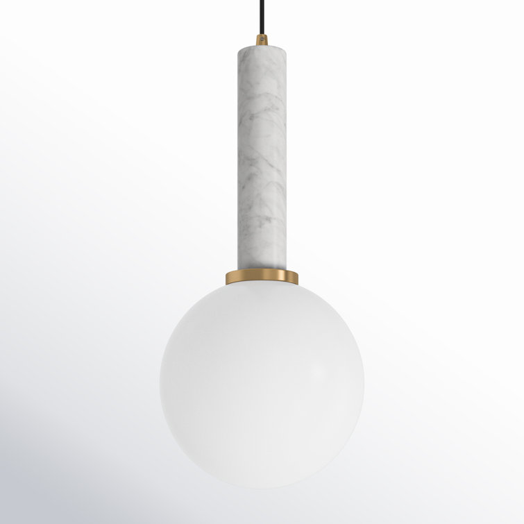 Hornbrook Lane Black Marble and Brass Pendant Light