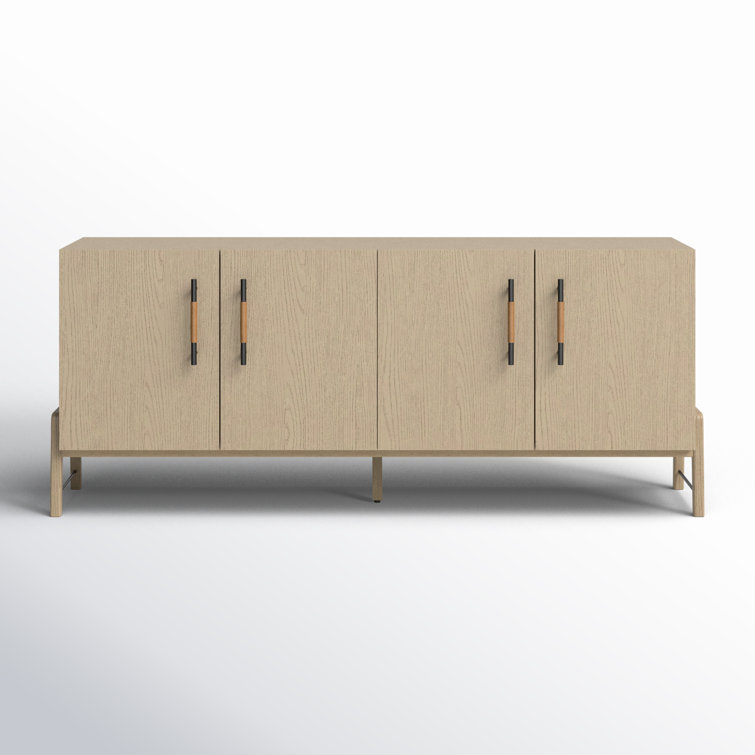 Yucca Oak Veneer Sideboard with Leather Accents
