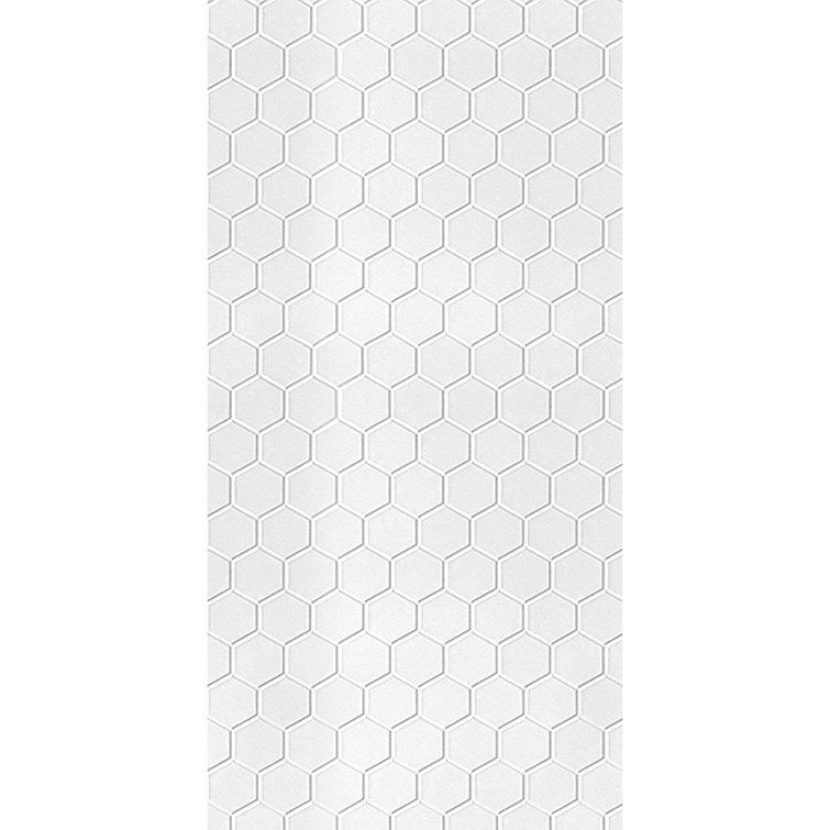 Hex 4ft x 8ft Gloss White 3D PVC Decorative Wall Panels