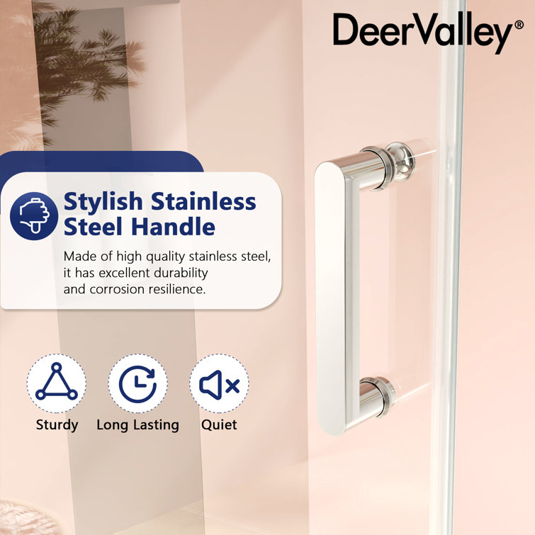 36"W x 36"D x 72"H Framed Square Tempered Glass Shower Enclosure