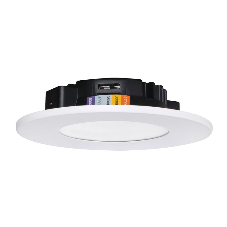 Connor 5" White Satin Nickel LED Flush Mount Ceiling Light