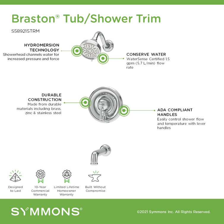 Polished Chrome HydroMersion Tub and Shower Faucet Set