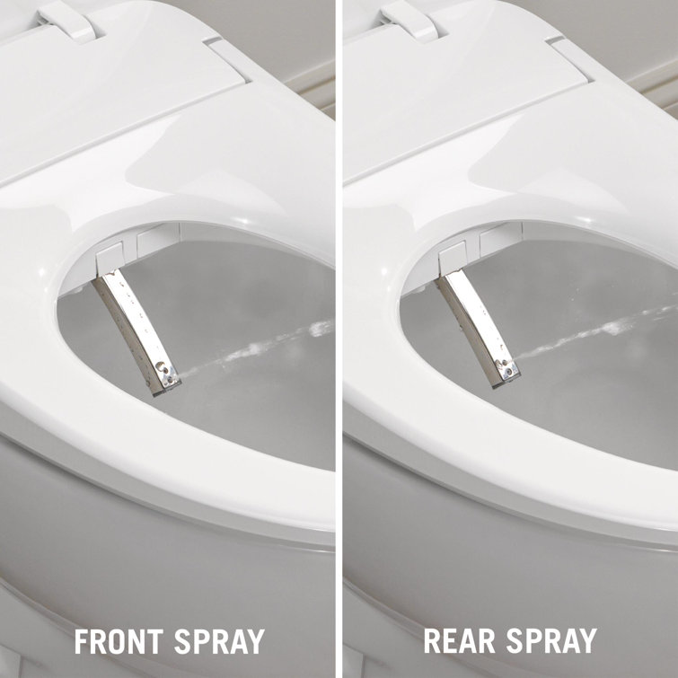 White Elongated Electric Bidet Toilet Seat with Remote