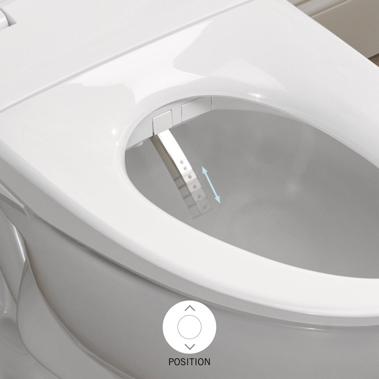 White Elongated Electric Bidet Toilet Seat with Remote