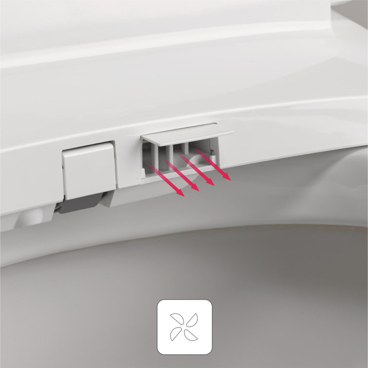 White Elongated Electric Bidet Toilet Seat with Remote