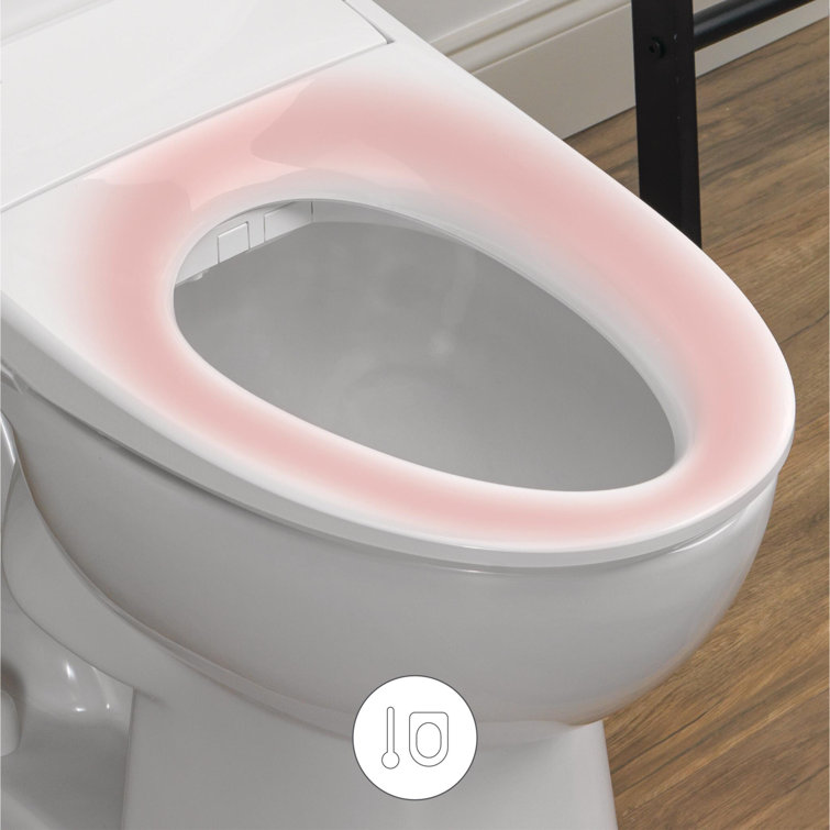 White Elongated Electric Bidet Toilet Seat with Remote