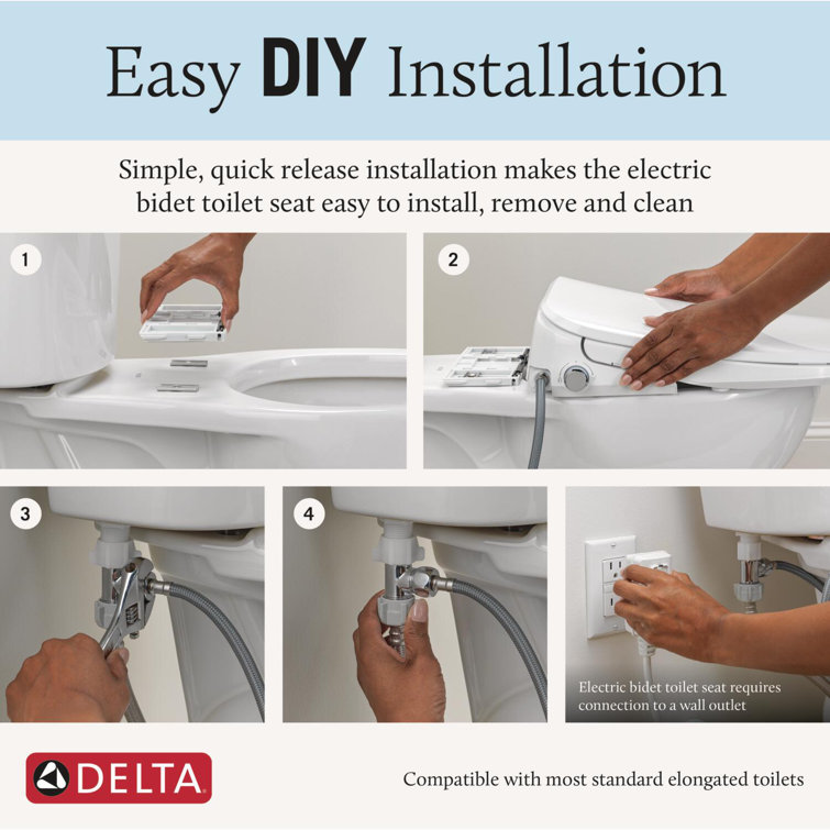 Refresh Ultimate White Elongated Electric Bidet Toilet Seat