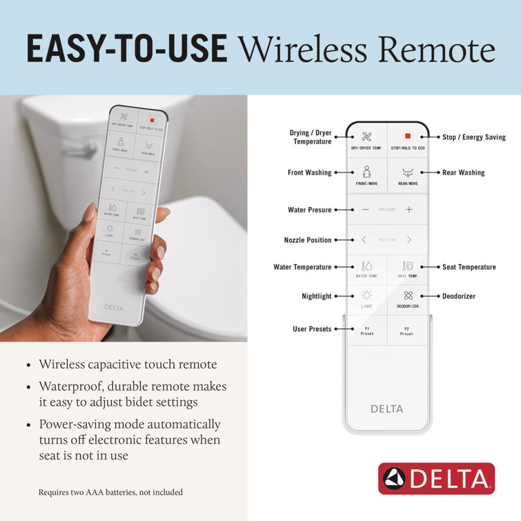 Refresh Ultimate White Elongated Electric Bidet Toilet Seat