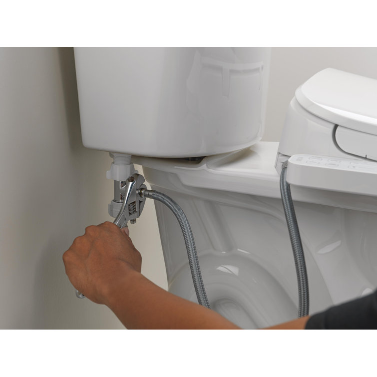 White Elongated Electric Bidet Toilet Seat with Soft Close