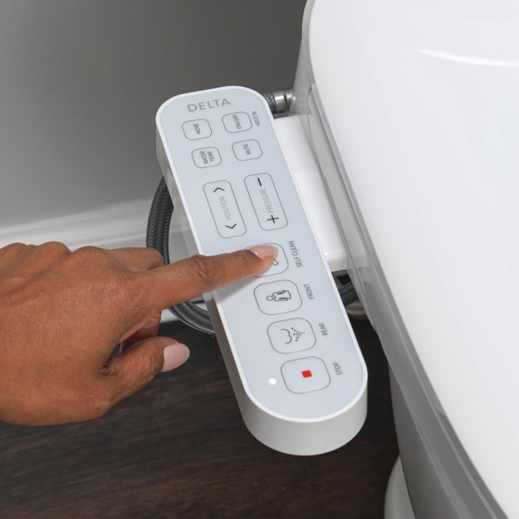 White Elongated Electric Bidet Toilet Seat with Soft Close