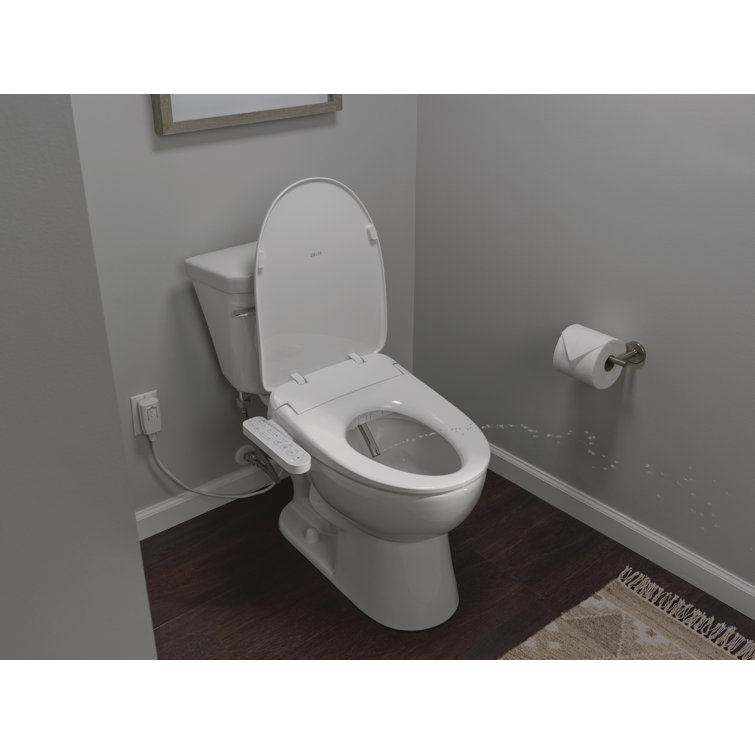 White Elongated Electric Bidet Toilet Seat with Soft Close