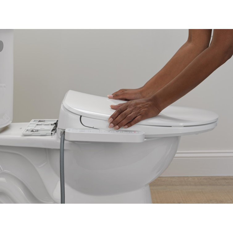 White Elongated Electric Bidet Toilet Seat with Soft Close