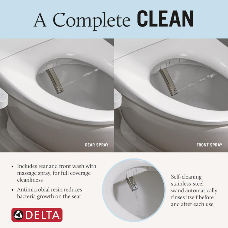 White Elongated Electric Bidet Toilet Seat with Soft Close