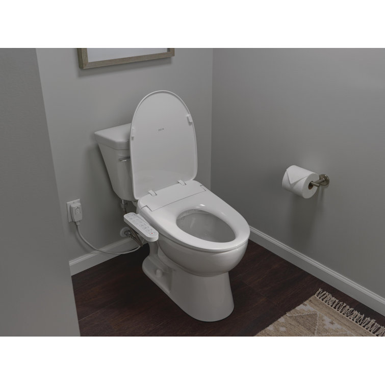 White Elongated Electric Bidet Toilet Seat with Soft Close