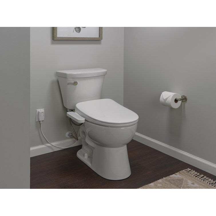 White Elongated Electric Bidet Toilet Seat with Soft Close