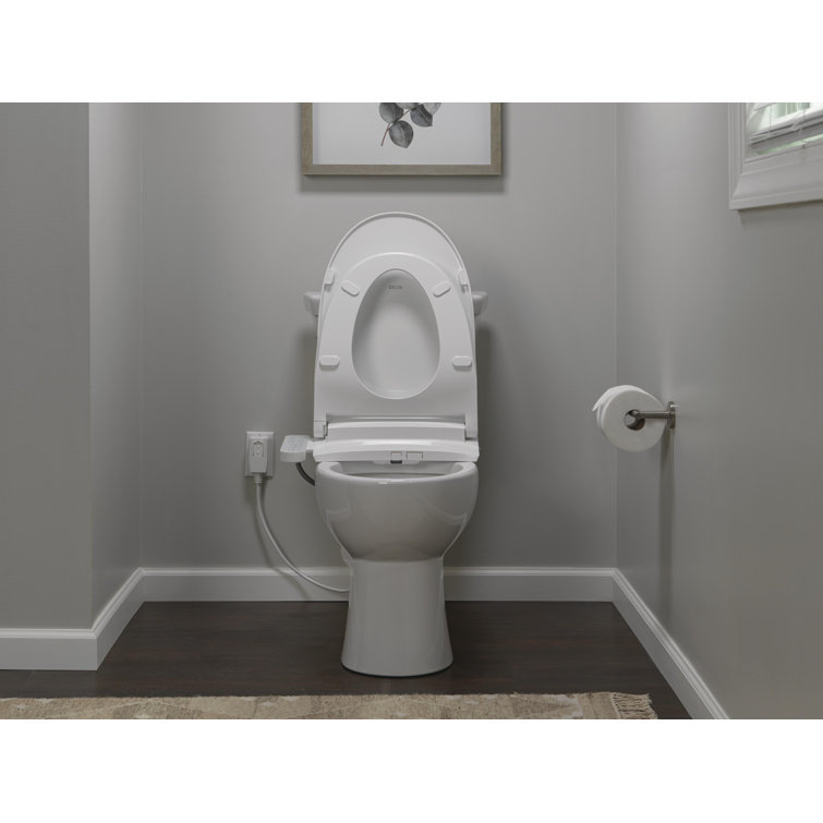 White Elongated Electric Bidet Toilet Seat with Soft Close