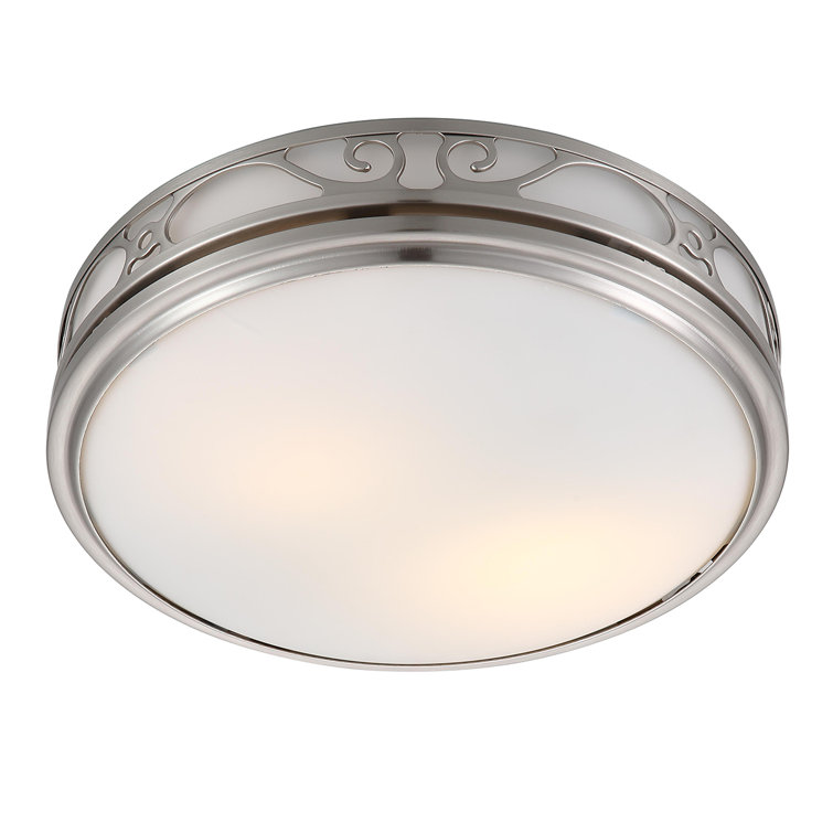Brushed Nickel Round LED Ceiling Exhaust Fan with Light