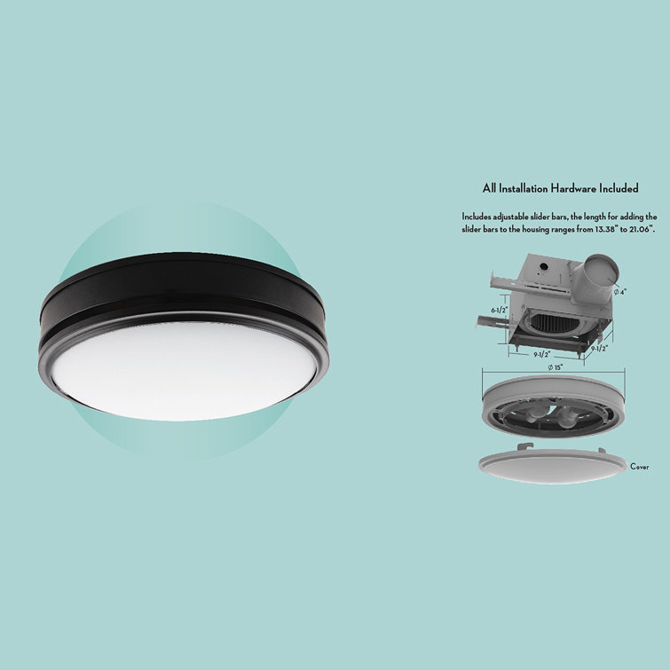 Matte Black Round LED Ceiling Mount Exhaust Fan
