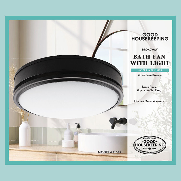 Matte Black Round LED Ceiling Mount Exhaust Fan