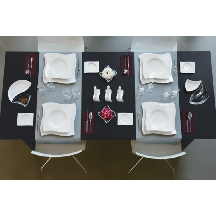 New Wave White Porcelain Appetizer Plates Set of 4