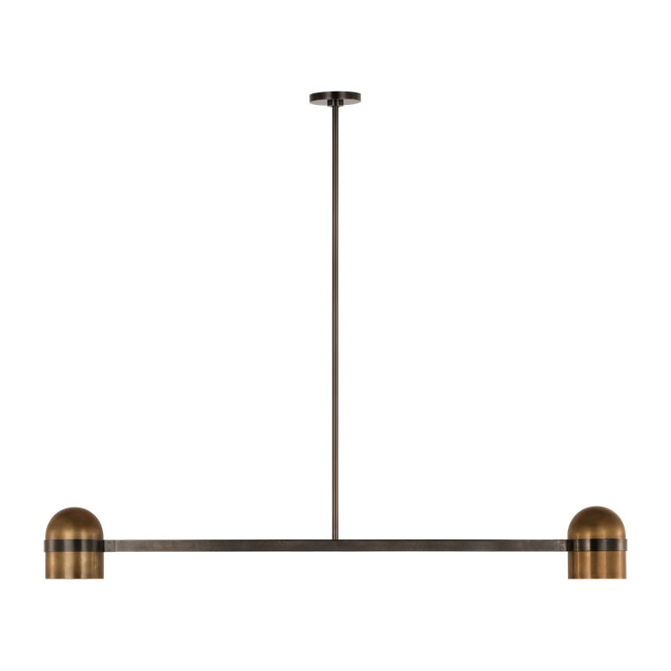 Octavia Blackened Bronze and Brass Linear LED Chandelier