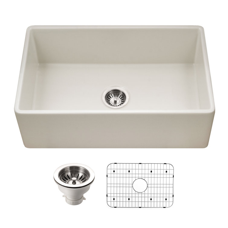 Biscuit Fireclay 30" Single Bowl Farmhouse Kitchen Sink
