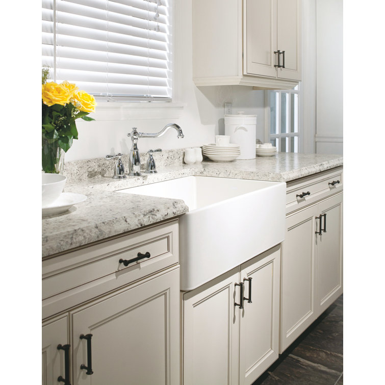 Houzer 33" White Fireclay Farmhouse Apron Front Kitchen Sink