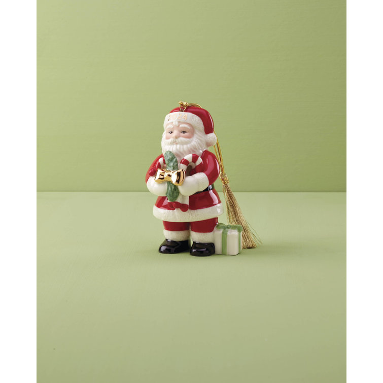 ANNUAL DATED 2024 Santa With Pickle & Candy Cane Ornament