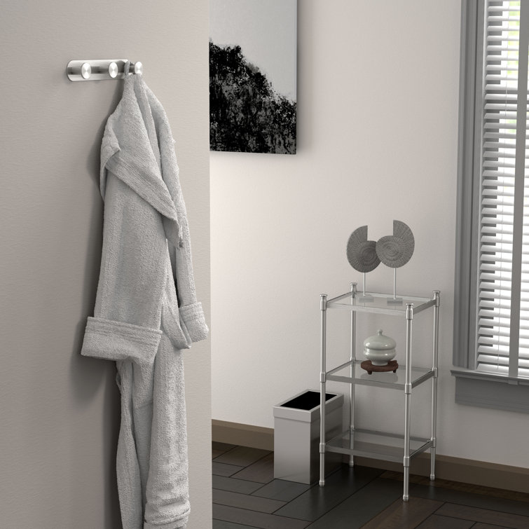 Satin Nickel Triple Hook Wall Mounted Rack