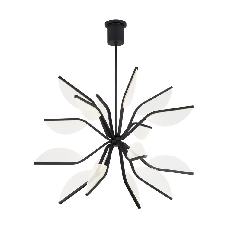 Matte Black Globe LED Chandelier with Integrated Light