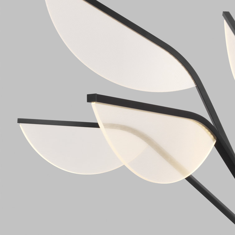 Matte Black Acrylic Modern Geometric Chandelier with LED Light