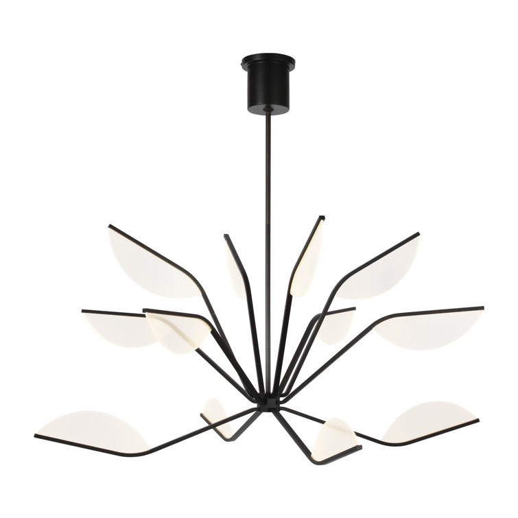 Matte Black Acrylic Modern Geometric Chandelier with LED Light