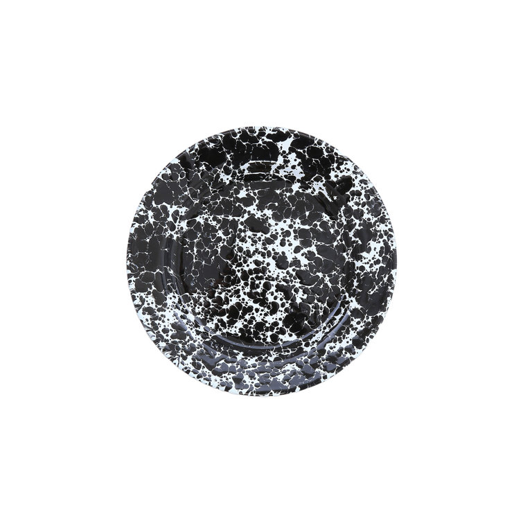 Black and White Enamel Splatter Salad Plates Set of 4