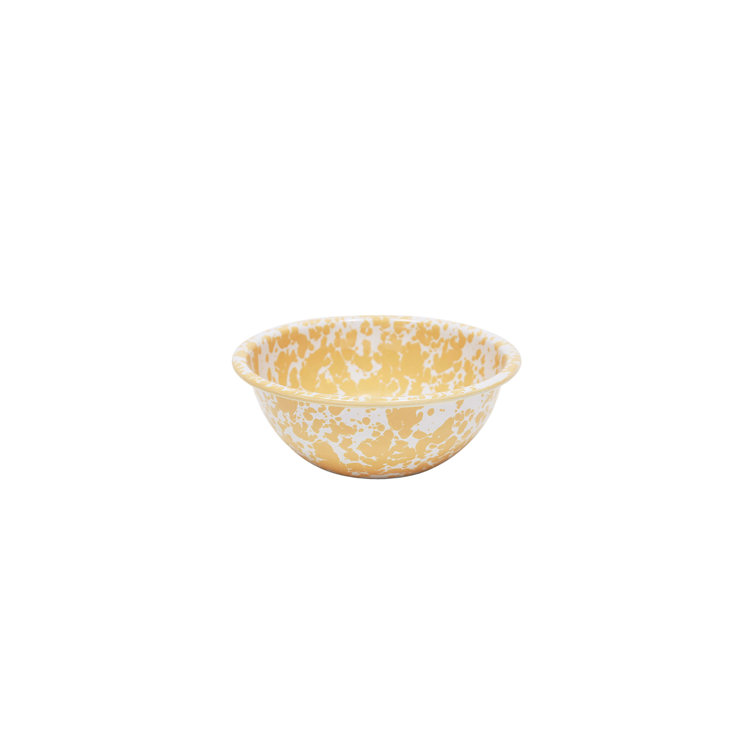 Yellow Ceramic Splatter Enamel Cereal Bowls Set of 4