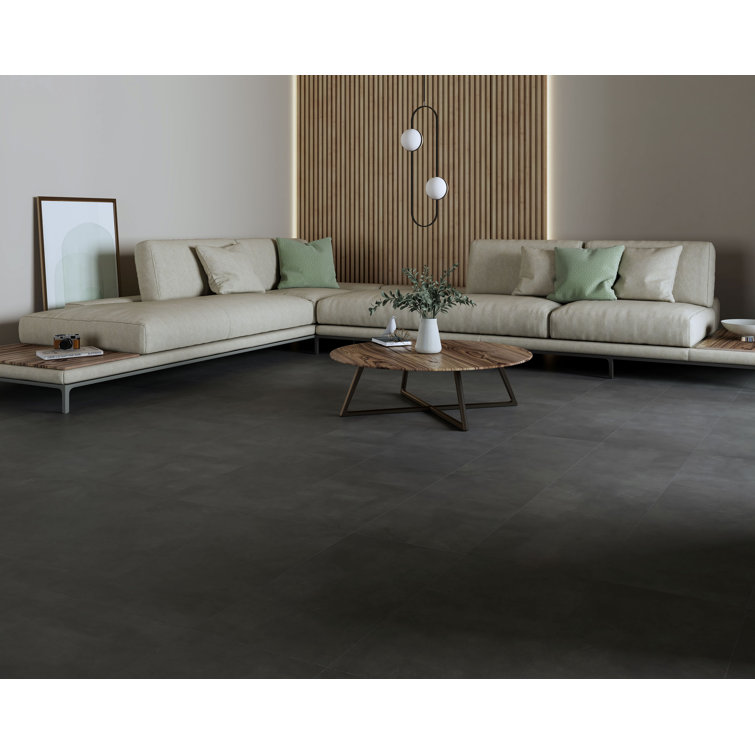 Matte Steel 12x24 Porcelain Tile with Pressed Edges