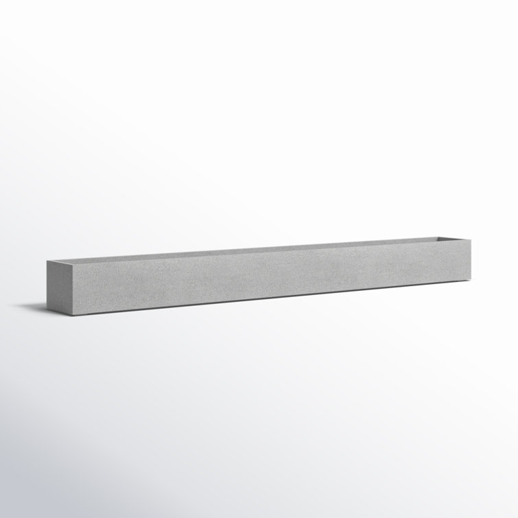 Geo Series 32" Gray Plastic-Stone Composite Planter Box