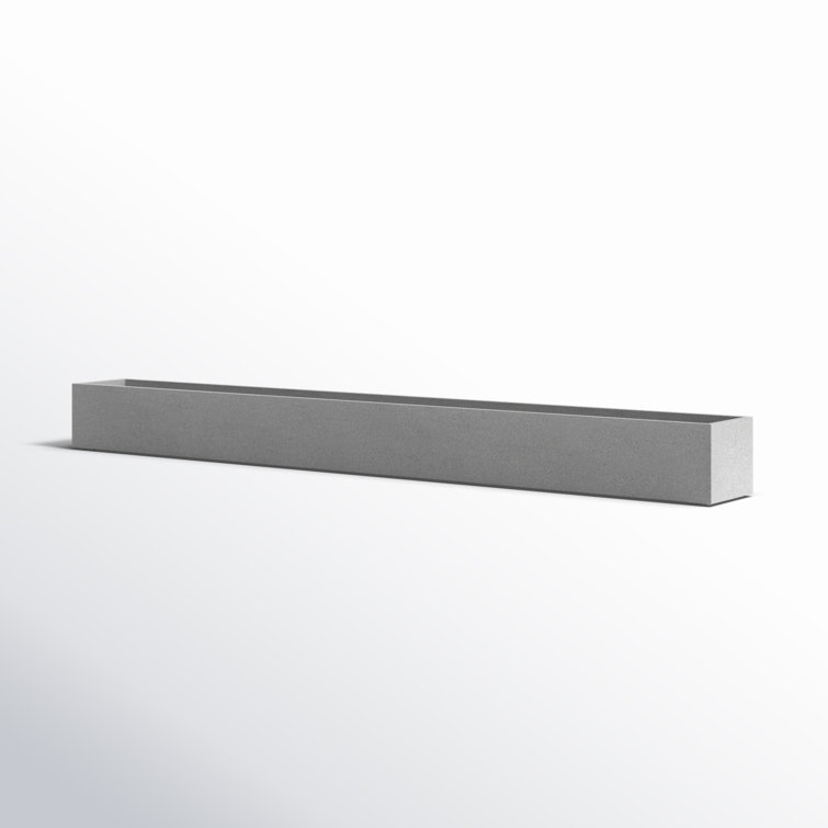 Geo Series 32" Gray Plastic-Stone Composite Planter Box