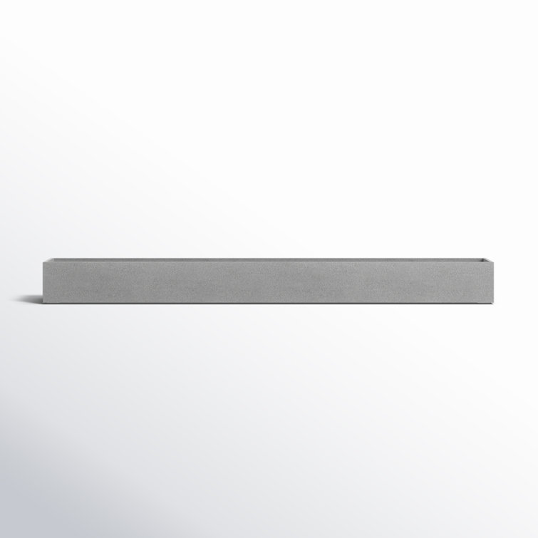 Geo Series 32" Gray Plastic-Stone Composite Planter Box