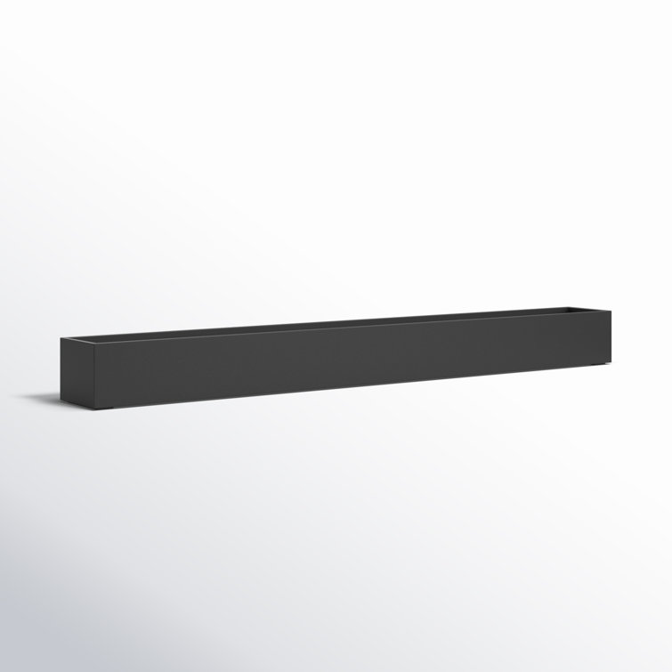 Geo Black Plastic-Stone Composite Trough Planter, 32''
