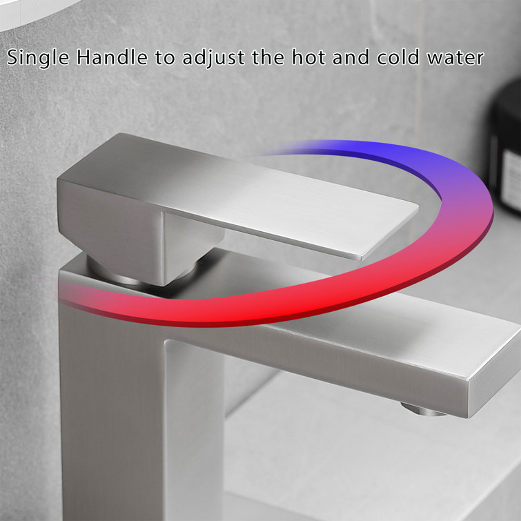 Brushed Nickel Single Handle Stainless Steel Bathroom Faucet
