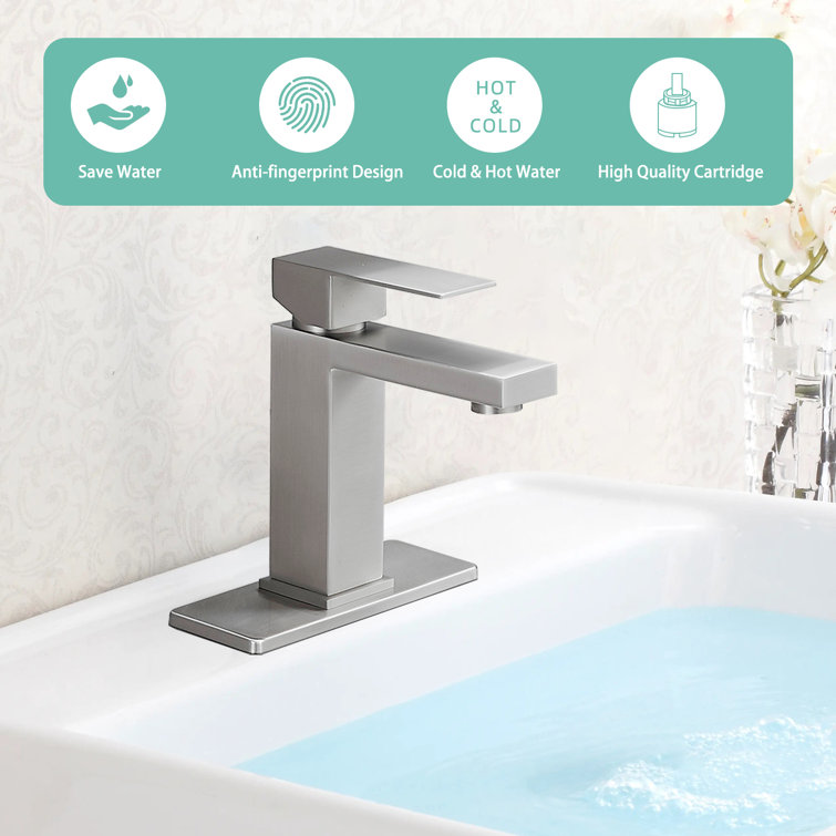 Brushed Nickel Single Handle Stainless Steel Bathroom Faucet