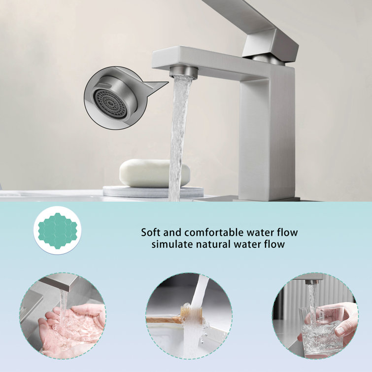 Brushed Nickel Single Handle Stainless Steel Bathroom Faucet