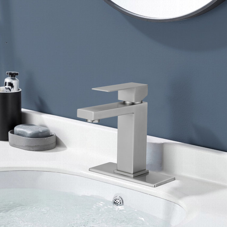 Brushed Nickel Single Handle Stainless Steel Bathroom Faucet