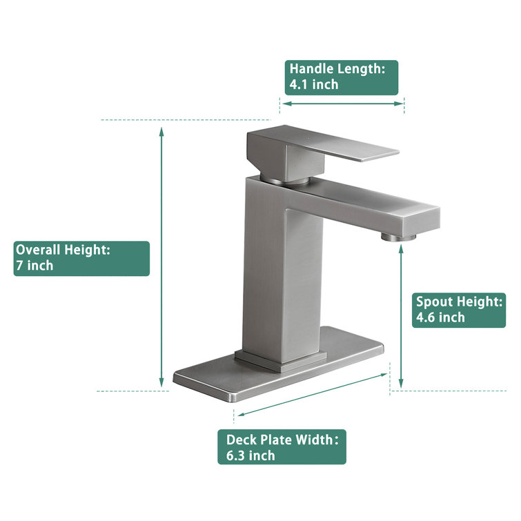 Brushed Nickel Single Handle Stainless Steel Bathroom Faucet