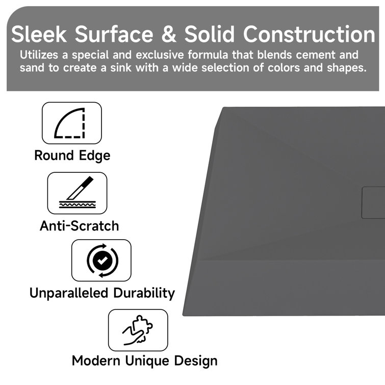 Black Earth Rectangular Ceramic Above-Counter Vessel Sink